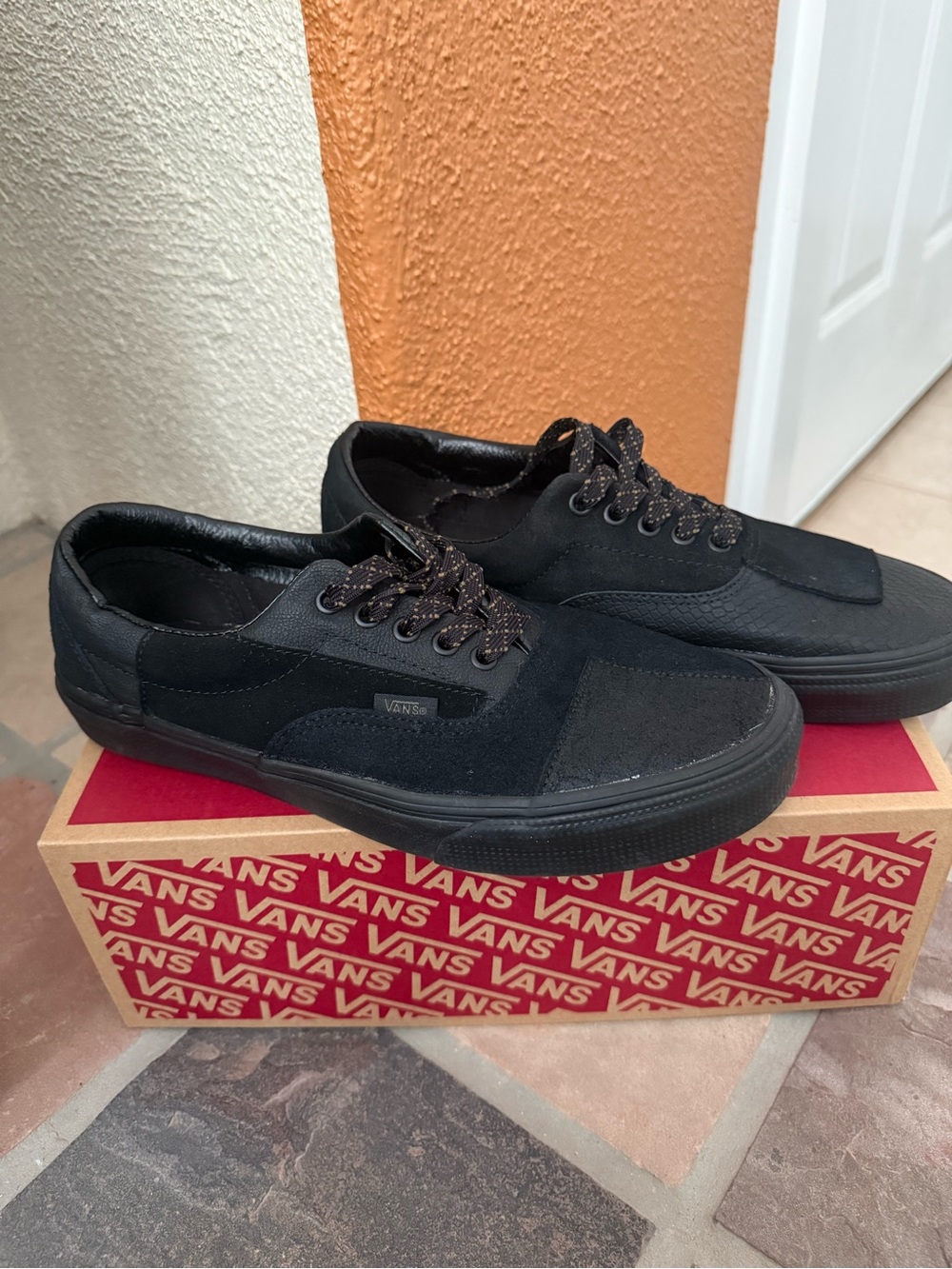 Vans Era Men’s All-Black Low Profile Suede & Textile Sneakers - Picture 3 of 3